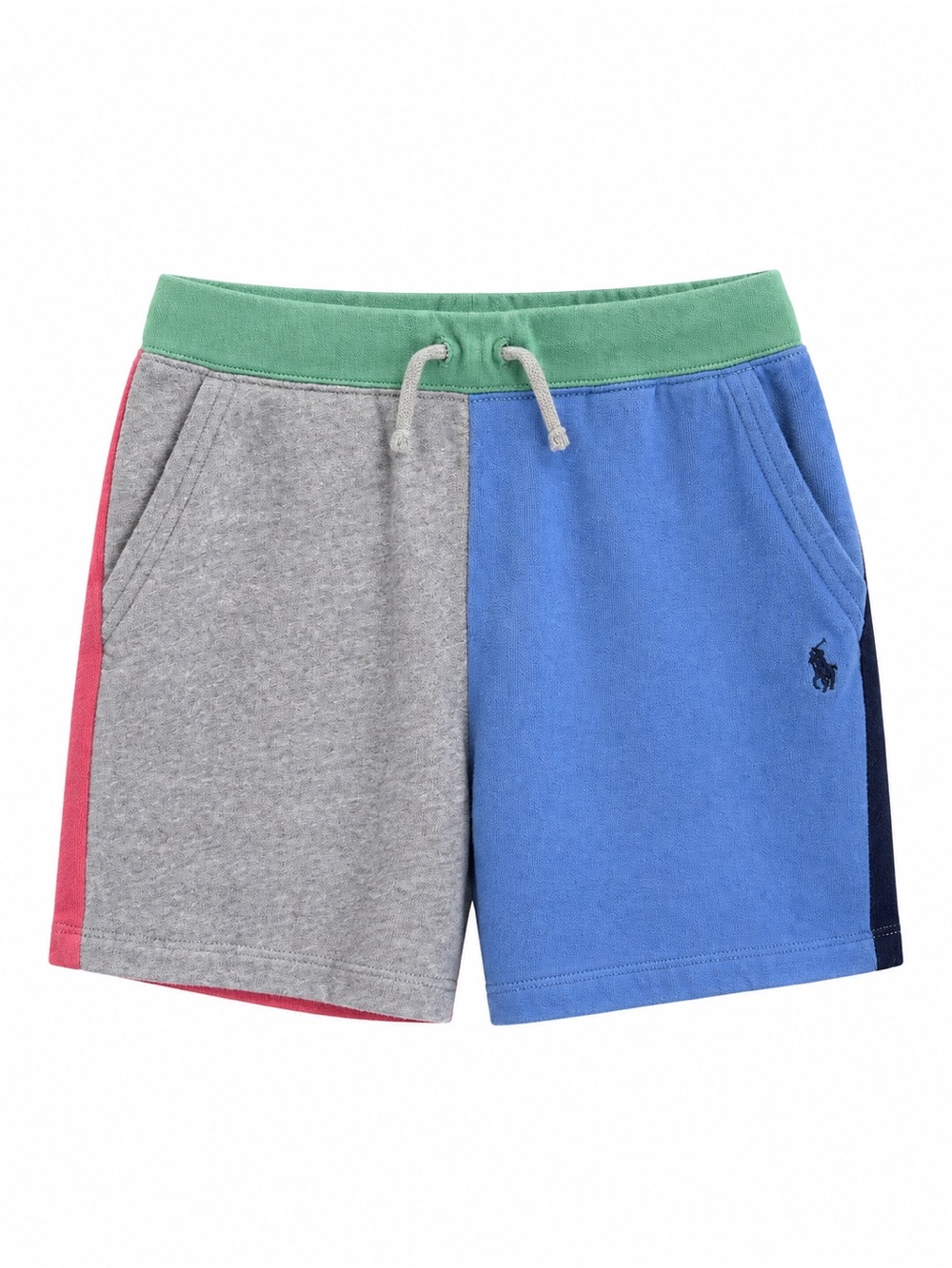 Polo Ralph Lauren Boys Size 7 Colorblock Terry Shorts Blue Red Green